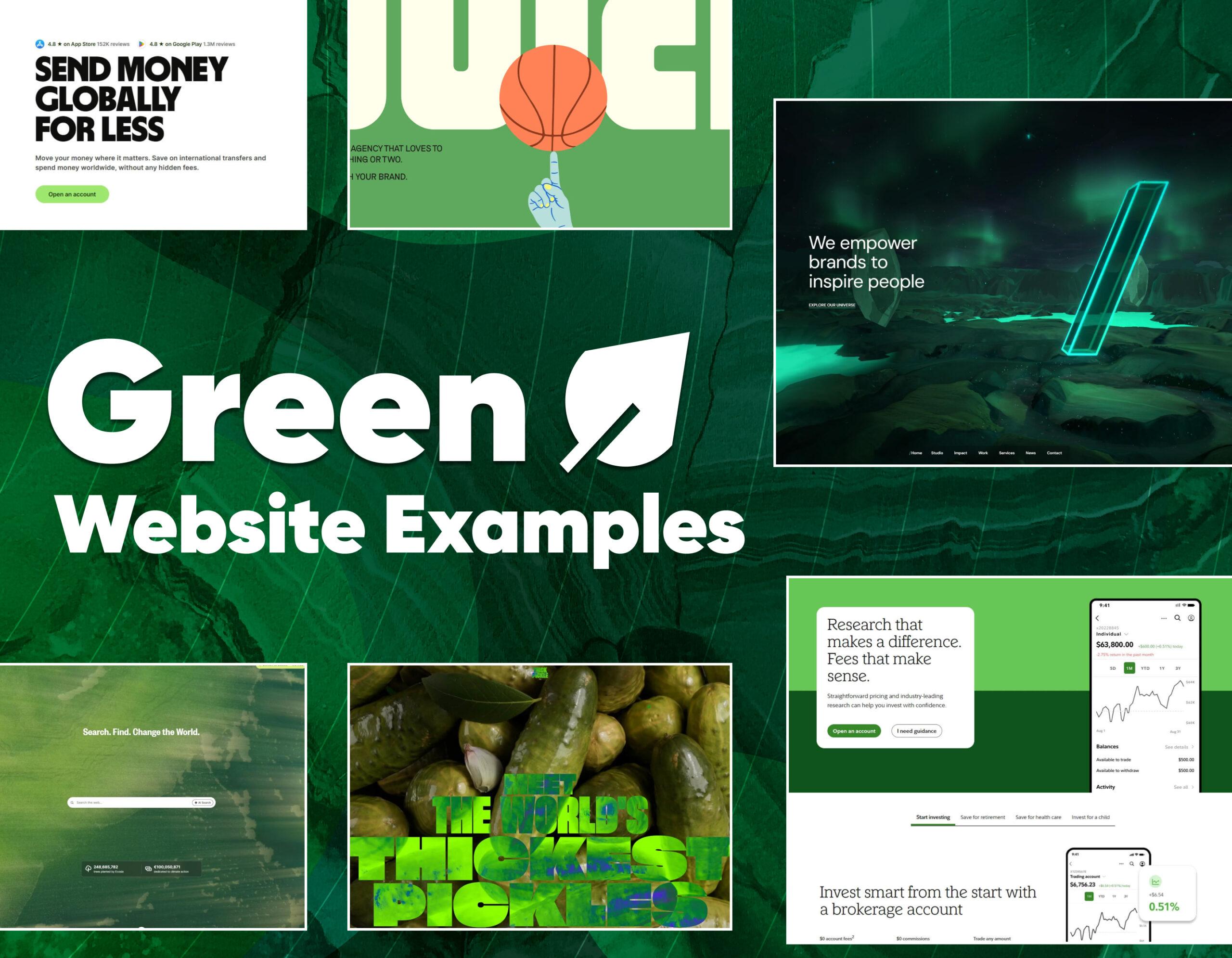 13 zöld weboldal, ami megmutatja: a zöld színpaletta mindenhol működik