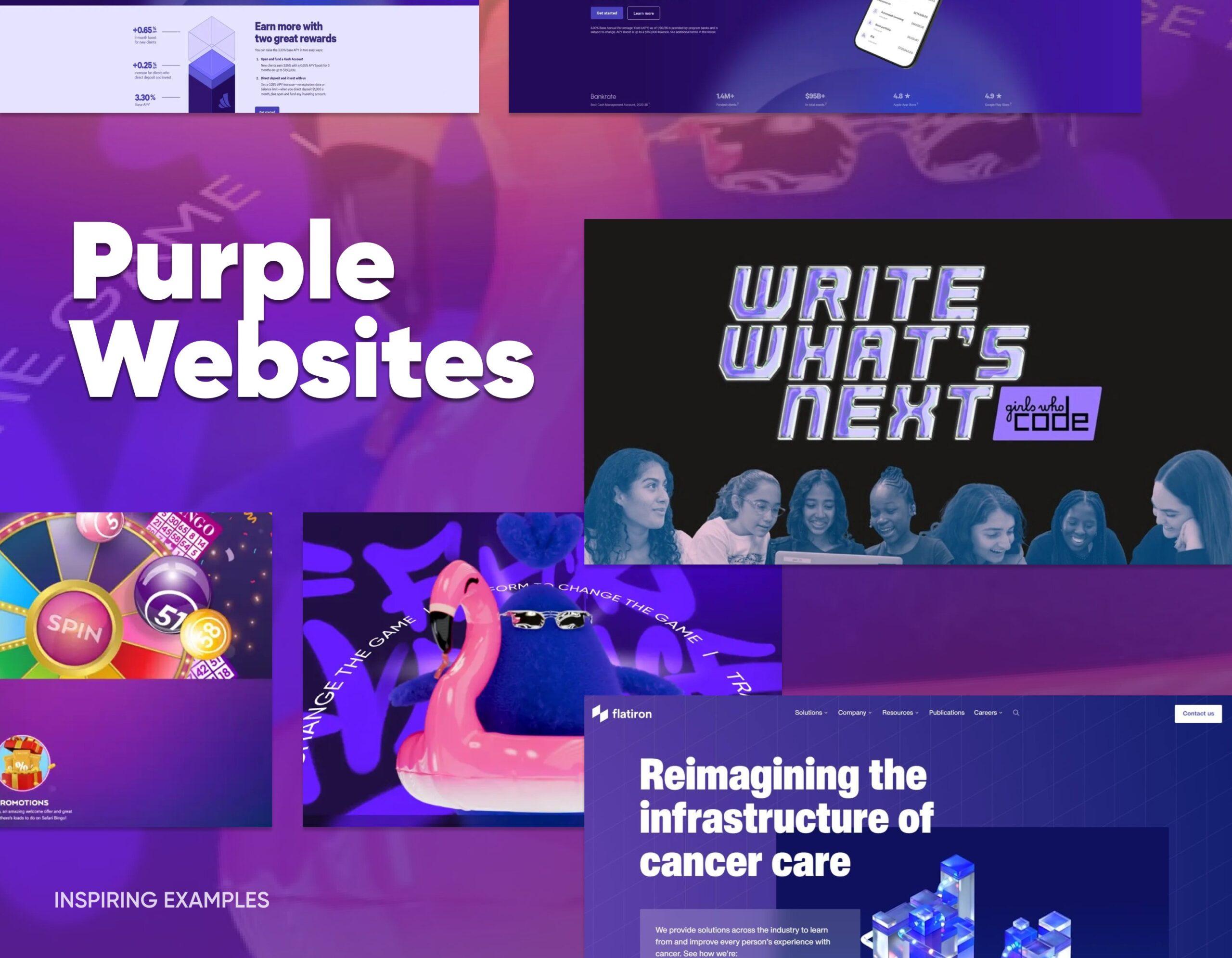10 lila website, ami merészen kilép a hagyományos design kereteiből