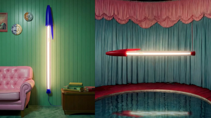 A Seletti óriási BIC toll lámpával idézi fel a nosztalgiát